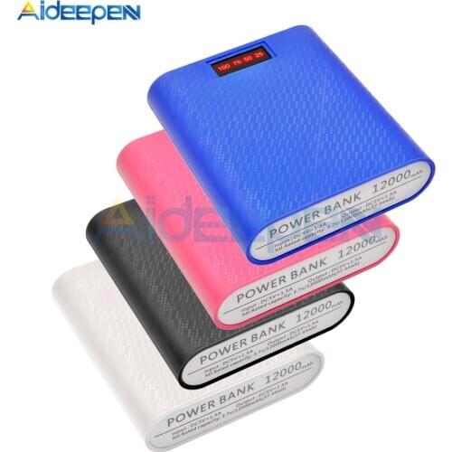 4*18650 Battery Holder Dual USB Power Bank Battery Box Mobile Phone Charger DIY Shell Case Charging Storage Case For Phone