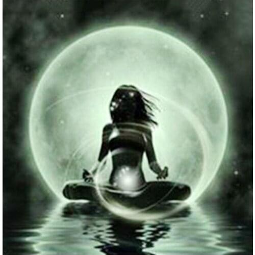 5D Diamond Painting Glow Chakra Meditation Rhinestone Art Diy Diamond Embroidery Full Portrait Mosaic Wall StickersZP-4475