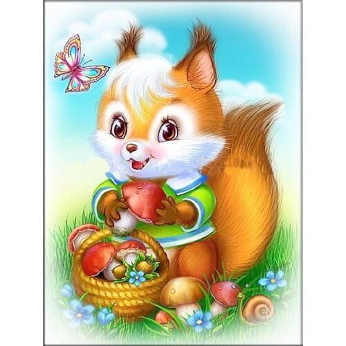 5D DIY Animals Squirrel Diamond Embroidery Diamond Painting Cross Stitch Picture Of Rhinestones Full Diamond Mosaic Kits Decor