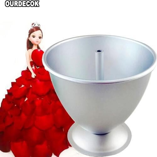 8 Inch Cake Mould 3D Princess Dress Aluminium Baking Tools Mold for Fondant Cake Decorating with Doll patisserie moules a gateau