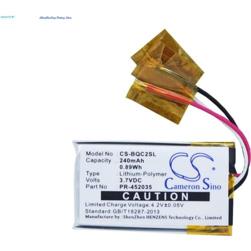 CameronSino 240mAh Battery CS-BQC2SL for Bose QC20, QuietComfort 20