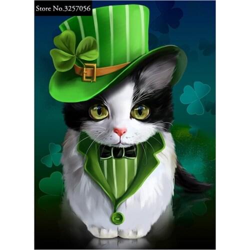 DIY 5D Diamond Mosaic Cartoon Cat Handmade Diamond Painting Cross Stitch Kits Diamond Embroidery Arts Home Decoration Child Gift