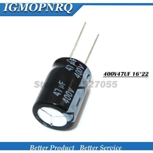 5PCS 400V47UF 16*22mm 47UF 400V 16*22 Aluminum electrolytic capacitor new