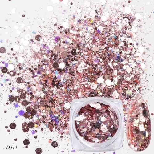 1 Box 3D Mermaid Sequins Nail Glitter Flakes Mixed Mirror Hexagon DIY Spangles Paillette Nail Art Decorations