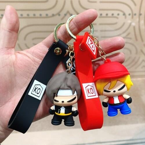 Anime Game Kof King of Fighters Keychain Classic Cartoon Games Net Red Boys and Girls Bag Ornaments Creative Key Ring Gift