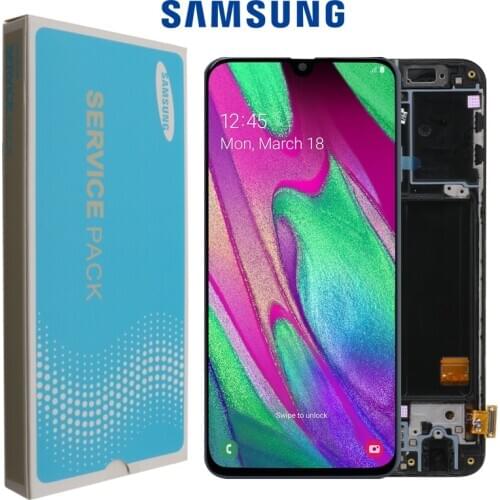 100% Super AMOLED For Samsung A40 LCD 2019 A405 LCD display touch Screen Digitizer Assembly with frame replacement repair parts
