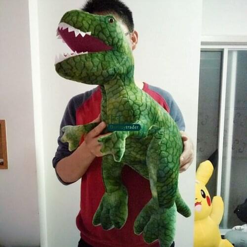 Dorimytrader 80cm Big Emulational Animal Dinosaur Plush Toy 31'' Cartoon Tyrannosaurus Rex Pillow Kids Play Doll Gift DY60471