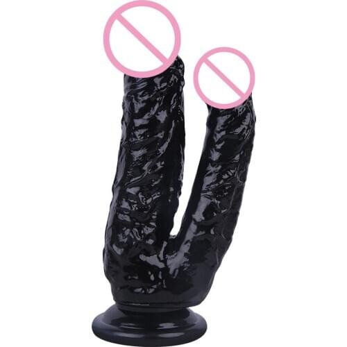 Double sided dildo Big Penis Masturbation For Women Anal Plug Black Double Headed Dildos Stimulation Realistic Penis