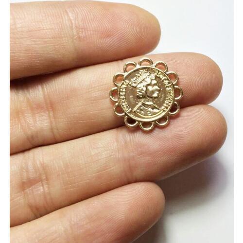 Eruifa Hot sell 20pcs 16mm Coin Zinc alloy Women charms Wholesales necklace,earring bracelet jewelry DIY handmade 2 colors