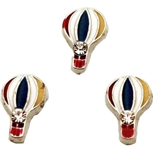 Hot Sale 10pcs/Lot Balloon Floating Charms Silver Alloy Charms Living Glass Memory Lockets DIY Jewelry