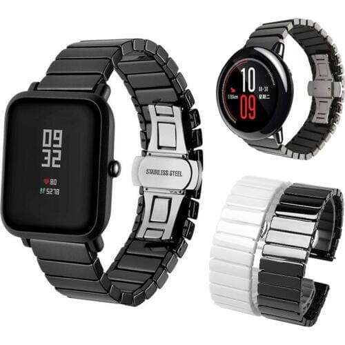 Ceramic Watchband For Huami Amazfit Bip Strap Xiaomi Amazfit Pace Stratos Bracelet Ceramic Band 20mm 22mm Huawei Watch Gt Magic