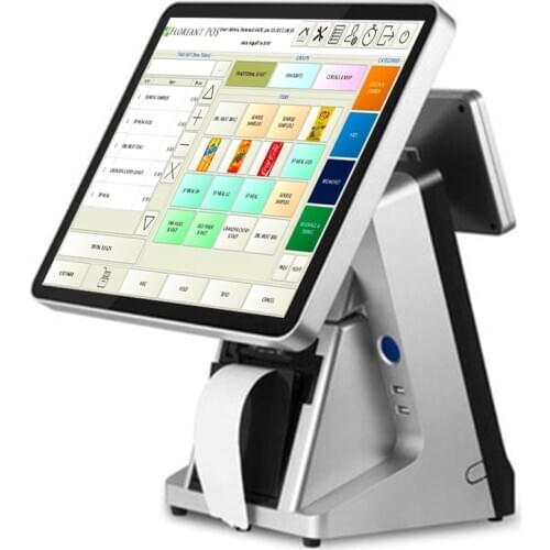 Nice 15 inch POS all in one capacitive Touch Screen POS Terminal with 80 printer point of sale