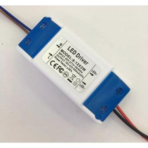 Hot Sale 50pcs 6-12 X 2W Input 85-265V Output 18-43V 450mA 50/60Hz High Power LED Driver LED Power Supply For LED Downlight