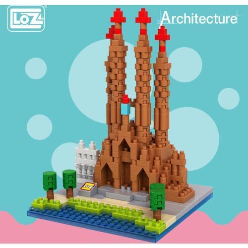 LOZ Diamond Blocks Architecture Toy Sagrada Familia Church Castle Blocks Building Bricks City Toys for Children Gifts 9382