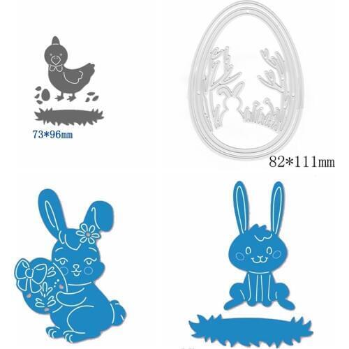 Cute Easter Animal Rabbit Metal Cutting Dies Stencils for DIY Scrapbooking Embossing Decoration Paper Card Craft Die Cuts New