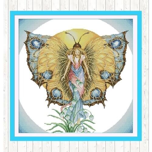 Spirit of Butterfly Cross Stitch Kits 11CT 14CT Cross Stitch Set Home Decor DMC Floss Kit Embroidery Handmade Needlework Package
