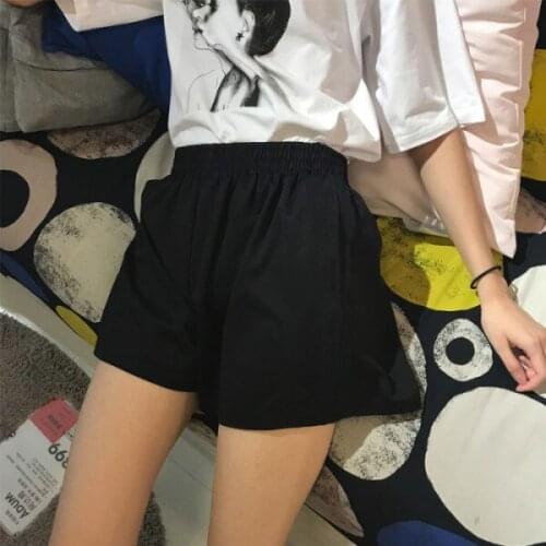 2021 New Summer Fashion Sexy Black Hot Shorts Elastic Waist Daily Leisure Shorts for Woman Breathability Sport Shorts Wholesale