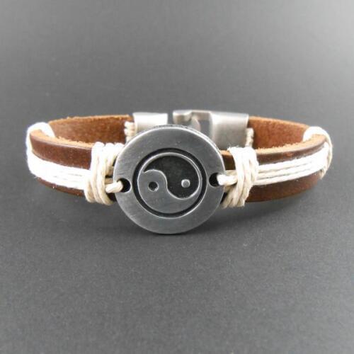 New fashion hemp rope charm Taiji symbol genuine leather bracelet for women men jewelry aliexpresss wholesale