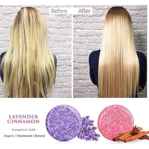 Organic Hair Shampoo Bar Cinnamon Anti Hair Loss & Lavender Anti Dandruff Itching Hair Cleaning Soap Bar Hair Growth Care 2PCS