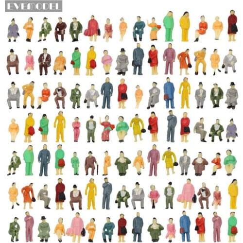 P8702 108pcs Model Train 1:87 Well Painted Model People Figures HO Scale Passenger Figures Seated Standing Person Model Delicate
