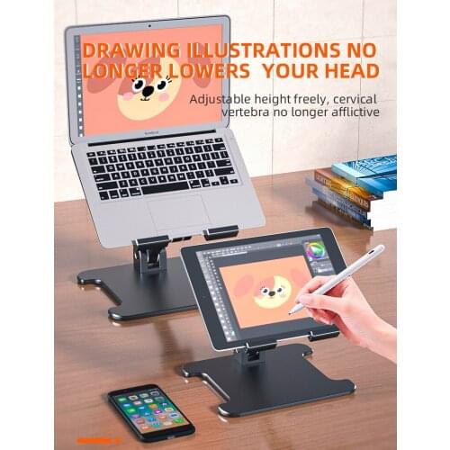 For Ipad Aluminum Alloy Riser Bracket Adiustable!!!Dissipate Heat Stand Base For Ipad Phone Foldable Table Stand Holder