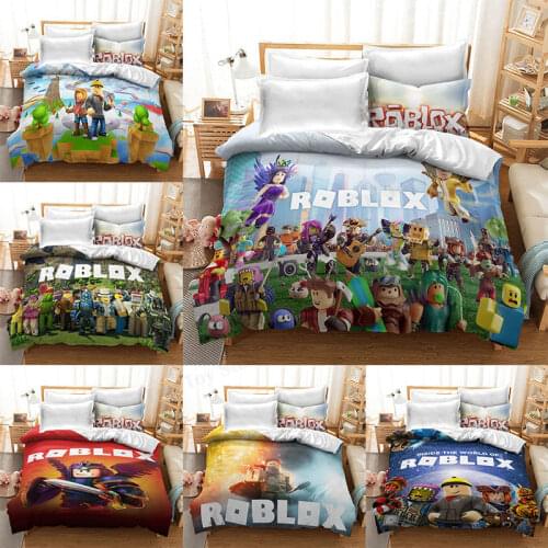 Roblox Bedlinen Quilt cover Pillowcase bedding bag 3D Printed Home Robot Dolls Figure Catoon Decor Polyester single bed Students
