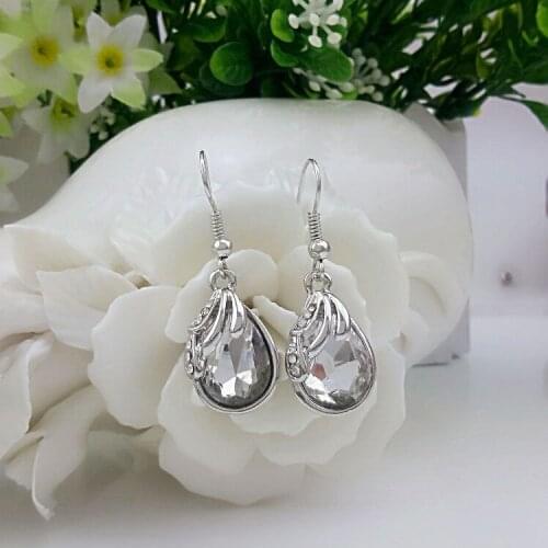 QiLeSen Fine jewelry 925 sterling silver suitable for ladies wedding year if water white earrings yw079