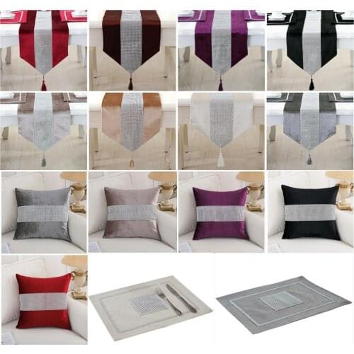 Luxury Table Runner with Tassels for Dining Table Wedding Party Christmas Cake Floral Soft Tablecloth Pillow Case Decoration