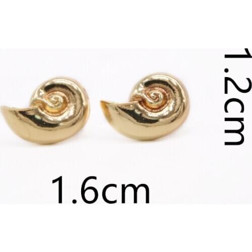 Fashion New Conch Stud Earrings Cute Snail Shell Pattern Gold White Rose Three Color Optional Suitable for Men And Women