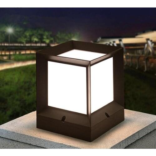 Nordic minimalist LED column head lamp outdoor waterproof IP55 square wall lamp project waterproof column lamp