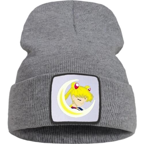 Sport Creativity Warm Hedging Hat Outdoor Anime Beanie Hats Cartoon Cute Beauty Grils Kawaii Caps Unisex Thick Knitted Cap