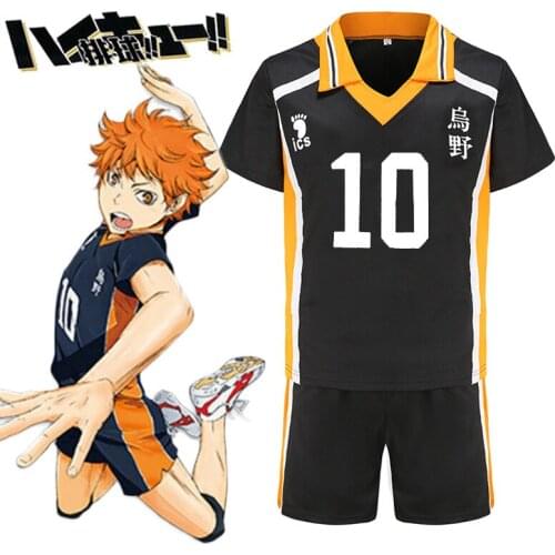 Styles Hot Anime Haikyuu Cosplay Karasuno High School Sportswear Jerseys Hinata Shouyou Cosplay Costumes Outfit Uniform Sports