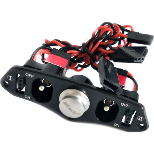 High Quality Miracle Heavy Duty Metal CNC Alloy Dual Power Switch with Fuel Dot for RC Airplane Boat Model