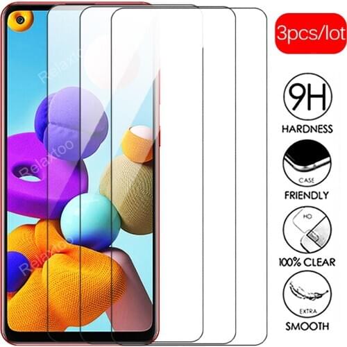 3pcs Tempered glass For Samsung galaxy A21s SM-A217 Glass screen protector For Samsung A01 A21 A31 A51 A71 A30 A40 A50 A70 glass