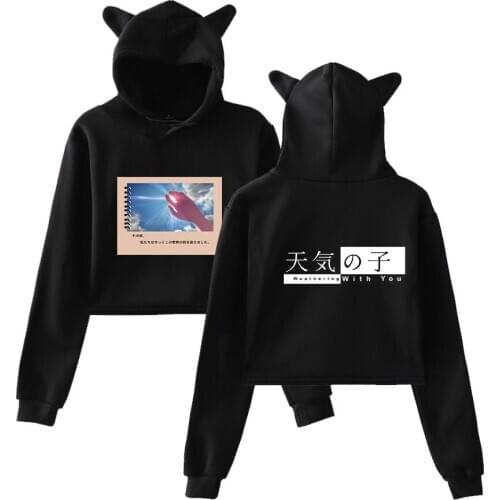 Son of the weather girls Womens Cat Ear Sweatshirt Popular Casual 2019 Streetwear Harajuku Kpop Hoodies Sweatshirt