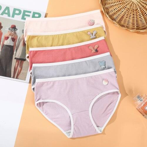 Woman Panties Morandi Color Briefs Cotton Traceless Breathable Comfortable Girl Woman Thong High Quality Casual