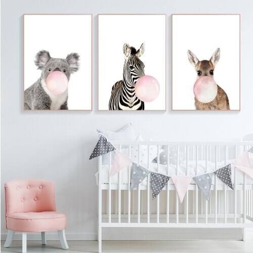 Giraffe Zebra Animal Posters and Prints Canvas Art Painting Wall Art Nursery Decorative Picture Nordic Style Kids Decoration