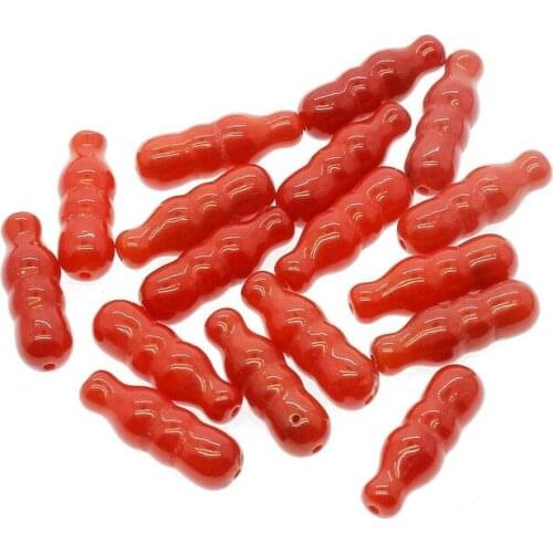 1pc Natural Bamboo Coral 15mm Gourd-shaped Loose Spacer Beads Charms for Women Jewelry Making DIY Earrings Bracelet Accessories