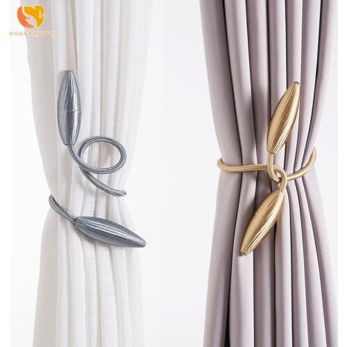 1 PC Curtain Tiebacks Plush Alloy Hanging Belts Ropes Curtain Holdback Buckles Clasp Clips Curtain Accessories Hook Holder Decor