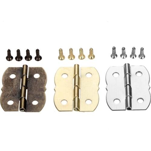10Pcs 30*25mm Small Hinges Butterfly Closing Cabinet Door Luggage Hinge 4 Holes Furniture Decoration Hinge Wooden Wine Box Hinge
