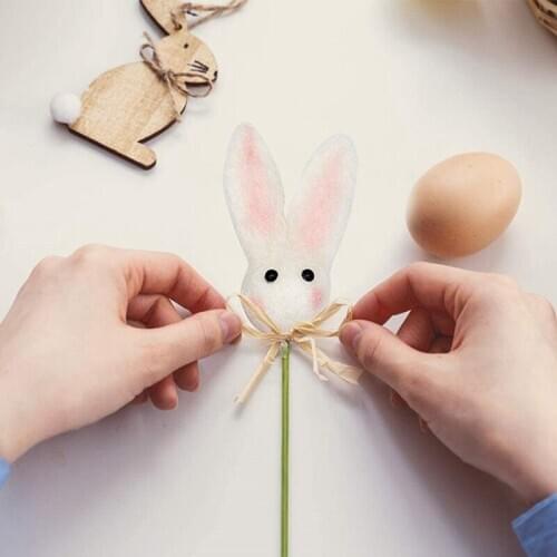 1Pc Ball Banner Pendant Easter Ball String Ornament Kids Room Decoration Wool Felt Rabbit String Felt Ball String
