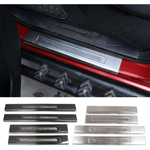 4PCS Stainless Steel Exterior Door Sill Scuff Protector Guard Plate Cover Welcome Pedal Accessories for Toyota Tacoma 2016-2020
