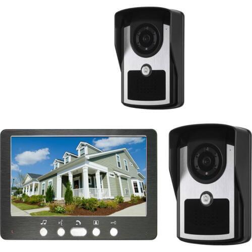 7'' TFT LCD Wired Video Door Phone Visual Video Intercom Speakerphone Intercom System With Waterproof Outdoor IR Camera