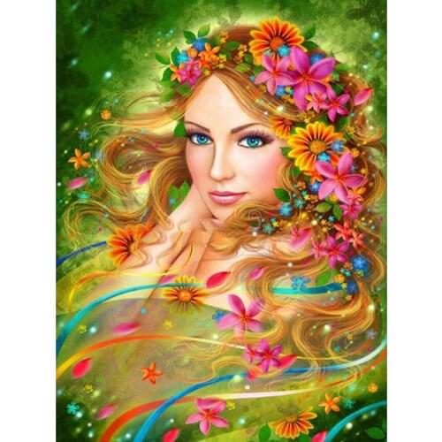 100% Full 5D Diy Daimond Painting "Pretty Flower Fairy" 5D Diamond Painting Rhinestones Diamant Painting Embroidery KBL