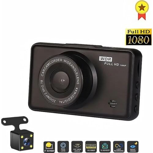 Dual camera for car Video recorder dash cam 4k video surveillance camera Video recorder 170° HD Speed N GPS Dashcam Dash Cam 4k