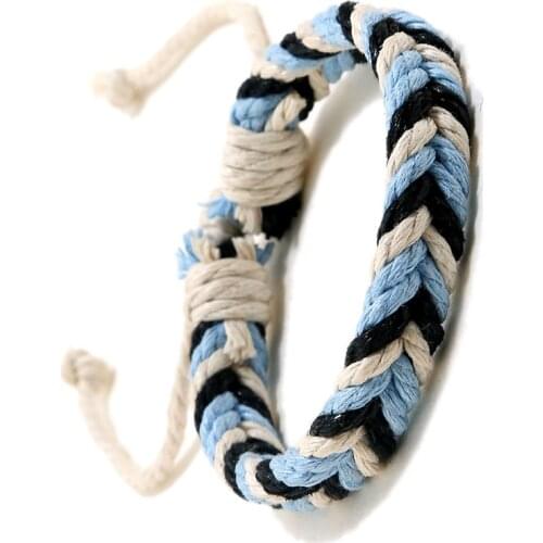 Boho Ethnic Handmade Bracelet Summer Beach Braid String Cotton Wrap Woven Rope Friendship Bracelets For Women Men