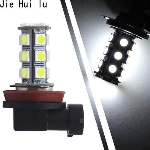 1Pc 6000K 12V White RV Camper Headlight H11 5050 18-LED 18 LED SMD Light Bulbs Backup Reverse Car Light Source