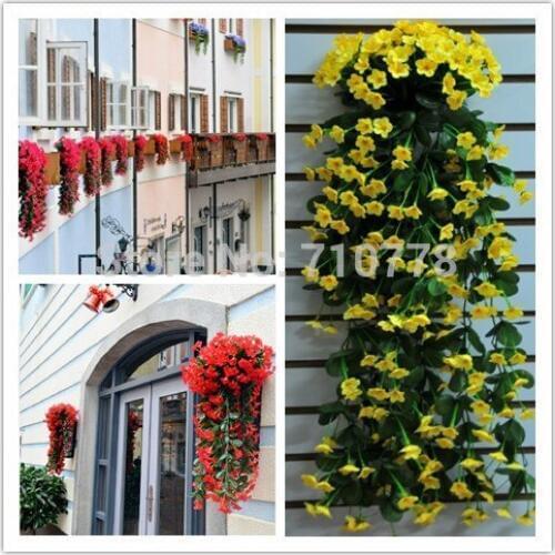 Artificial silk gillyflower flower vine hanging vines wall for home wedding decoration flower vine