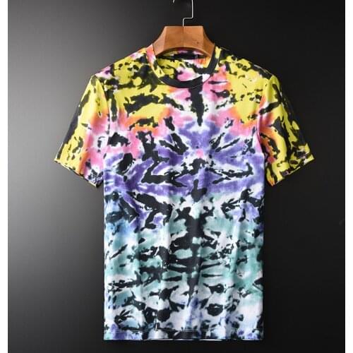 Camouflage Mens T-shirts Luxury Allover Printing Mercerized Cotton Men T-shirt Plus Size 4xl Summer Slim Thin Man Tee
