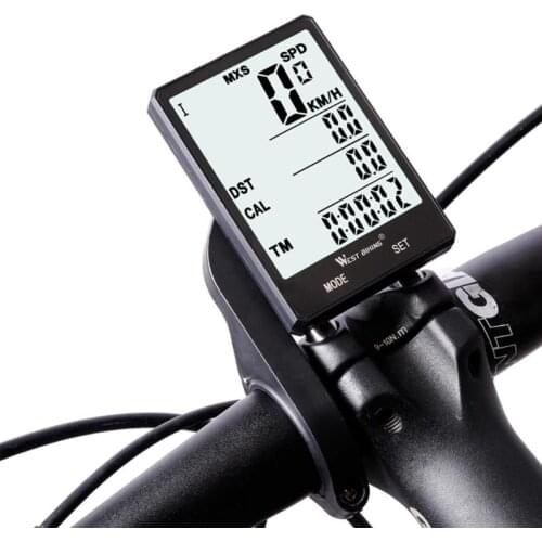 WEST BIKING 2.8" Large Screen Bicycle Computer Wireless Wired Bike Computer Rainproof Speedometer Odometer Stopwatch for Cycling